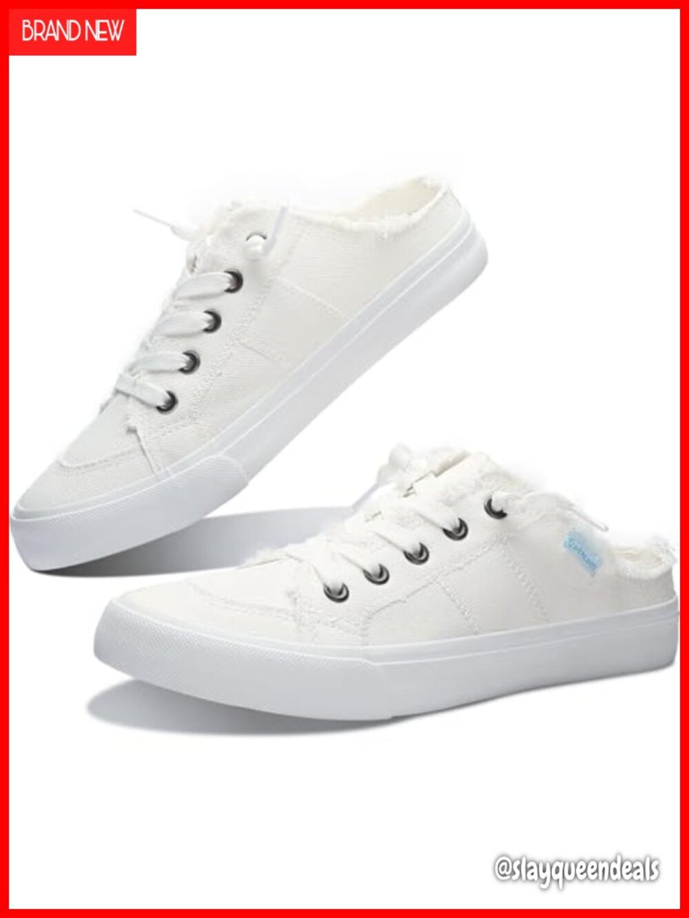 Canvas Mules Memory Foam Slip-On Sneakers Comfortable Backless Clipper Walking